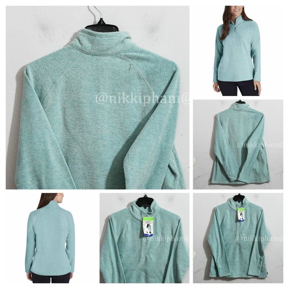 Eddie Bauer Ladies' Fleece 1/4 Zip teal color size large - Picture 1 of 5